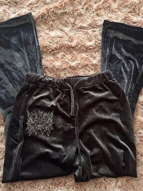 Y2k shein velvet flare pants